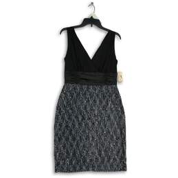 NWT Dressbarn Womens Black Surplice Neck Sleeveless Back Zip Sheath Dress Sz 10