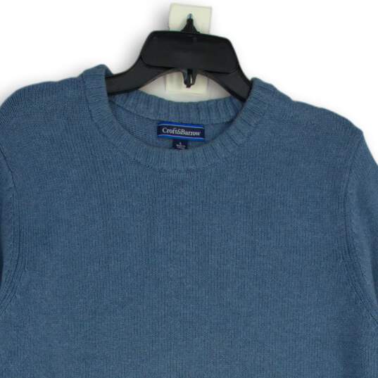Croft & Barrow Womens Blue Knitted Long Sleeve Pullover Sweater Size Large image number 3