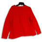 Womens Red Round Neck Long Sleeve Knitted Pullover Sweater Size Small image number 2