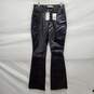 NWT Good American WM's Black Glossy Faux Leather Flare Pants Size 2/26 image number 1