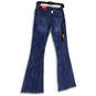 NWT Womens Blue Medium Wash Pockets Denim Stretch Flared Leg Jeans Size 0 image number 2