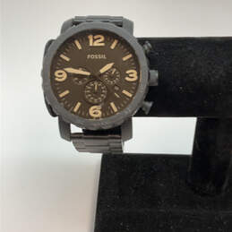 Designer Fossil JR-1356 Nate Chronograph Black Round Dial Analog Wristwatch