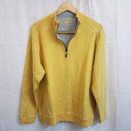 Tommy Bahama men's yellow half zip sweater