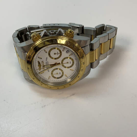 Designer Invicta 9212 Two-Tone Chronograph Round Dial Analog Wristwatch image number 2