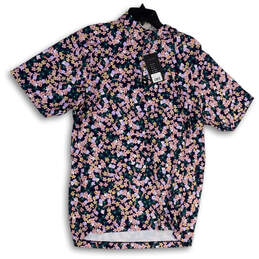 NWT Womens Multicolor Floral Collared Short Sleeve Polo Shirt Size XL