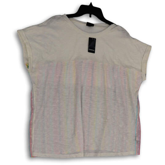 NWT Womens Multicolor Striped Cap Sleeve Blouse Top Size 1/1X/14-16 image number 1