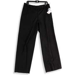 NWT Womens Black Flat Front Slash Pocket Straight Leg Ankle Pants Size 14
