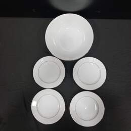 4 Carlton China Bread & Butter Plates & Serving Bowl Plymouth 303 alternative image