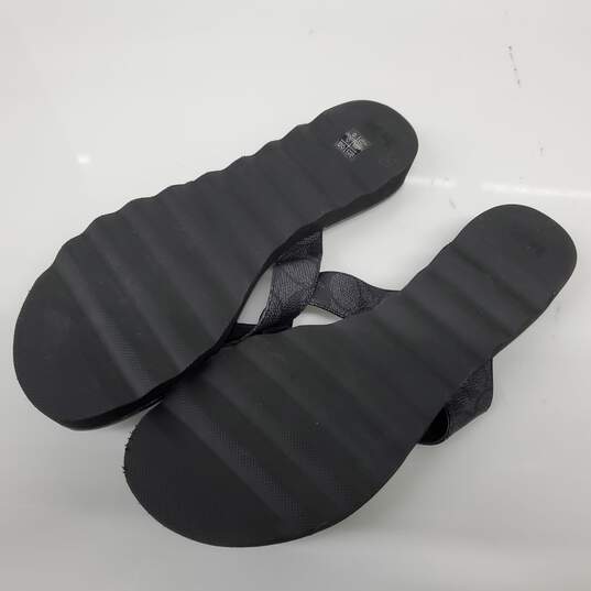 Coach Shelly Women's Black Leather Flip Flop Sandals Size 7.5B image number 2