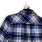 Womens Blue Black Plaid Collared Pocket Long Sleeve Button-Up Shirt Size 4 image number 4