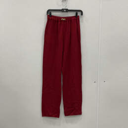 Womens Red Knitted Slash Pockets Straight Leg Pull-On Ankle Pants Size P
