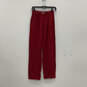 Womens Red Knitted Slash Pockets Straight Leg Pull-On Ankle Pants Size P image number 1