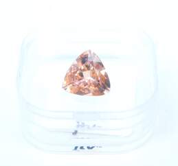 Loose Cor-De-Rosa 5.75 CT Morganite Trillion Cut Gemstone IOB 1.3g alternative image