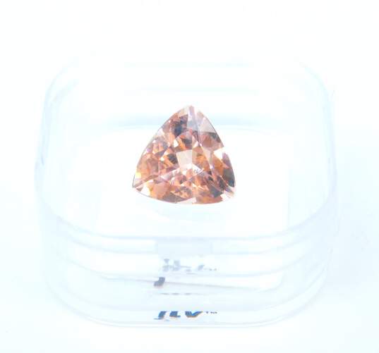 Loose Cor-De-Rosa 5.75 CT Morganite Trillion Cut Gemstone IOB 1.3g image number 2
