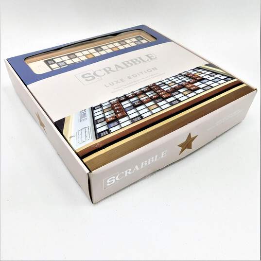 WS Game Company Scrabble Luxe Maple Edition with Rotating Solid  Wood Cabinet image number 9