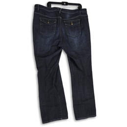Womens Blue Denim Dark Wash 5-Pocket Design Straight Leg Jeans Size 20T alternative image