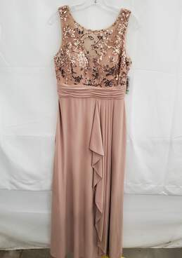 NW Nightway Rose Gold Sleeveless Zip Back Dress NWT Size 8P