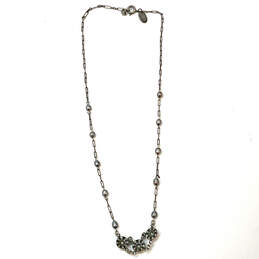 Designer Liz Palacios Silver-Tone Blue Crystal Stone Link Chain Necklace alternative image