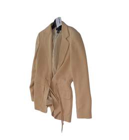 Womens Tan Long Sleeve Notch Lapel 1 Button Blazer Jacket Size 8 alternative image