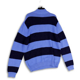 NWT Womens Blue Striped 1/4 Zip Long Sleeve Pullover Sweater Size XL alternative image
