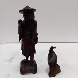 Set of Wooden Figures Old Man & Seagull