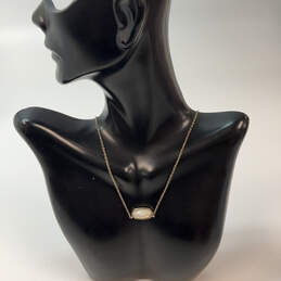Designer Kendra Scott Gold-Tone Elisa Mother Of Pearl Pendant Necklace