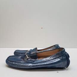 Cole Haan D40723 Blue Metallic Leather Horsebit Loafers Shoes Women's Size 6 B