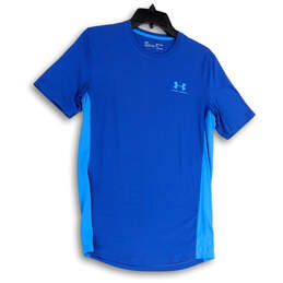 Mens Blue Heatgear Short Sleeve Crew Neck Pullover Activewear T-Shirt Sz S