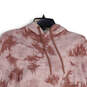 Womens Pink Tie Dye  Long Sleeve Drawstring Cropped Pullover Hoodie Size XS image number 3