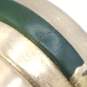 14K Gold Green Gemstone 9mm Band Sz 6 1/2 Ring Damage 7.6g image number 3