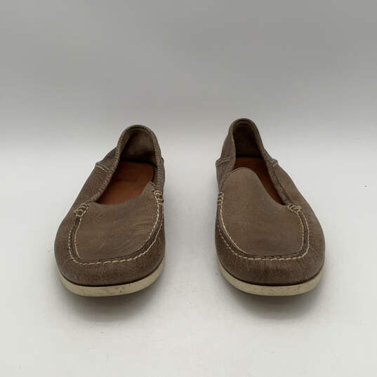 Mens Brown Leather Round Toe Slip-On Moccasin Loafers Shoes Size 11.5 image number 2