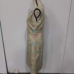 Oscar De La Renta Women's Beige Floral Dress Size 8 alternative image