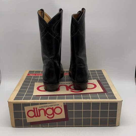 NIB Dingo Mens Black Leather Mid Calf Cowboy Western Boots Size 11 image number 4