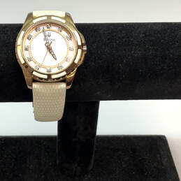Designer Bulova Gold-Tone Adjustable Strap Round Dial Analog Wristwatch