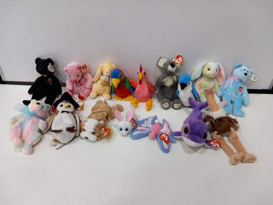 Lot of Assorted Ty Beanie Babie Beanbag Plush Toys image number 1