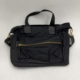 Womens Black Inner And Outer Pockets Detachable Strap Zipper Diaper Bag