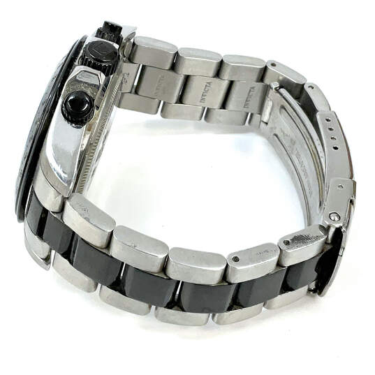 Designer Invicta Chronograph Black Round Dial Chain Strap Analog Wristwatch image number 3