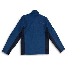 Mens Blue Long Sleeve Mock Neck Quarter Zip Pullover Sweater Size Medium alternative image