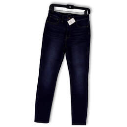 NWT Womens Blue Denim Medium Wash Pockets High Rise Skinny Jeans Size 27
