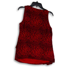 Womens Red Snake Print Sleeveless Scoop Neck Wide Strap Tank Top Size S alternative image
