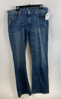 NWT 7 For All Mankind Mens Blue Denim Medium Wash Bootcut Jeans Size Medium