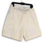NWT Womens White Drawstring Slash Pocket Pull-On Chino Short Size 14 image number 2