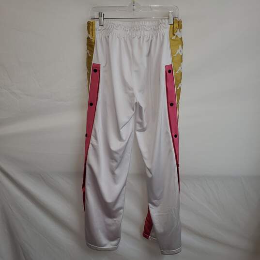 Kappa White Stretch Side Snap Button Track Pants Adult Size M image number 2