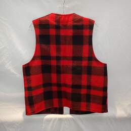 Filson Wool Button Up Plaid Vest Size 42 alternative image