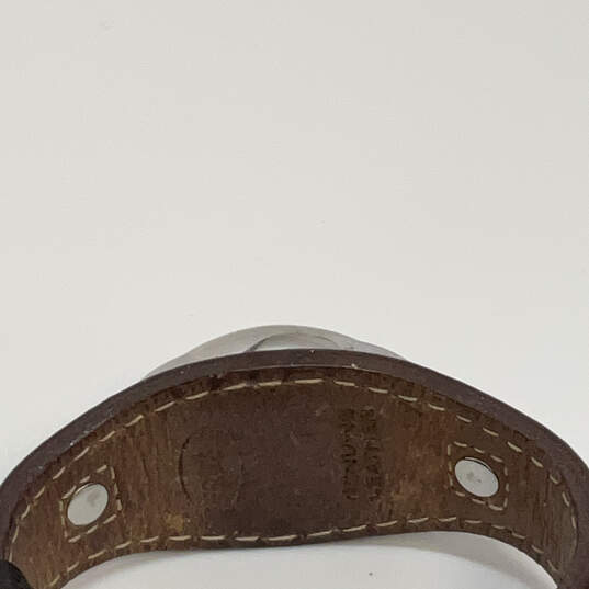 Designer Fossil F2 Silver-Tone Dial Adjustable Strap Analog Wristwatch image number 4