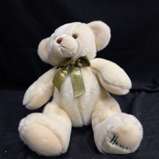 Harrods Cream Colored Teddy Bear 11.5" Seated image number 1