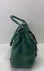 Kenneth Cole Green Leather Studded Drawstring Satchel Hobo Bag image number 4