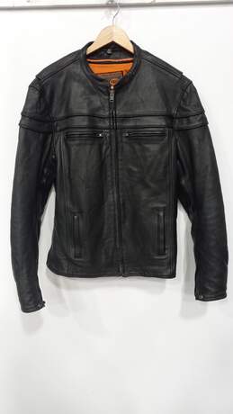 Women’s First Classics Leather Full-Zip Motorcycle Jacket w/Removable Liner Sz LT