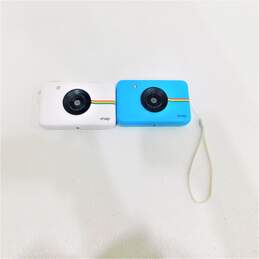Polaroid Snap Blue & White Digital Zink Instant Film Cameras POLSP01