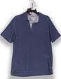 Men Blue Short Sleeve 2 Button Collared Pullover Polo Shirt Size Medium image number 1